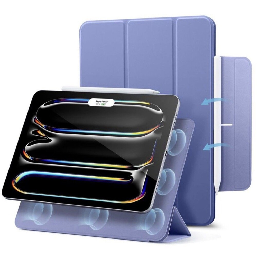 ESR iPad Pro 11 M5/M4 Case Magnetic Trifold Pencil Rebound Lavender
